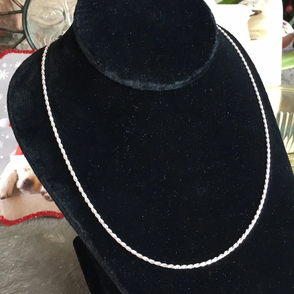 Vintage Sterling 22” Twist Rope Chain
